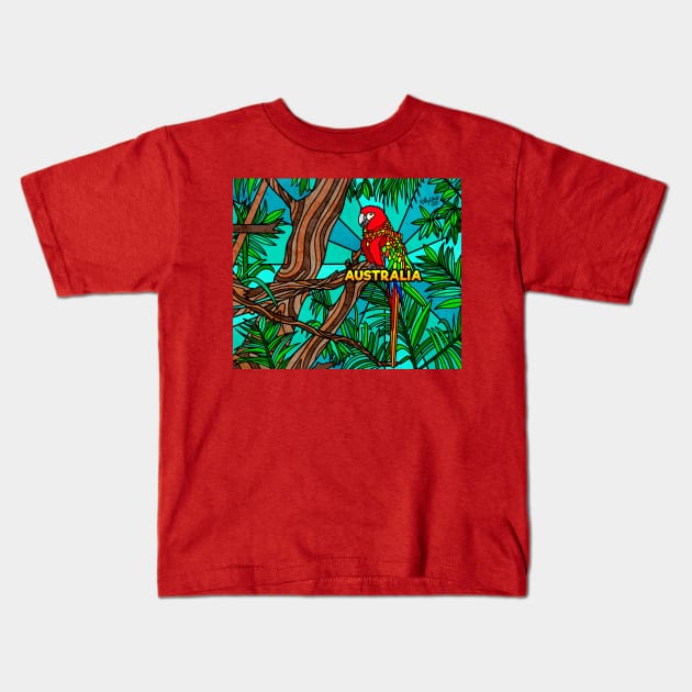 Australia - Wild Parrot Kids T-Shirt by Kelly Louise Art